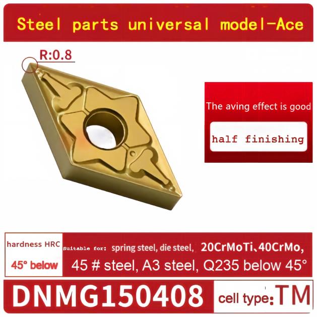 DNMG150408-TM carbide insert for steel turning