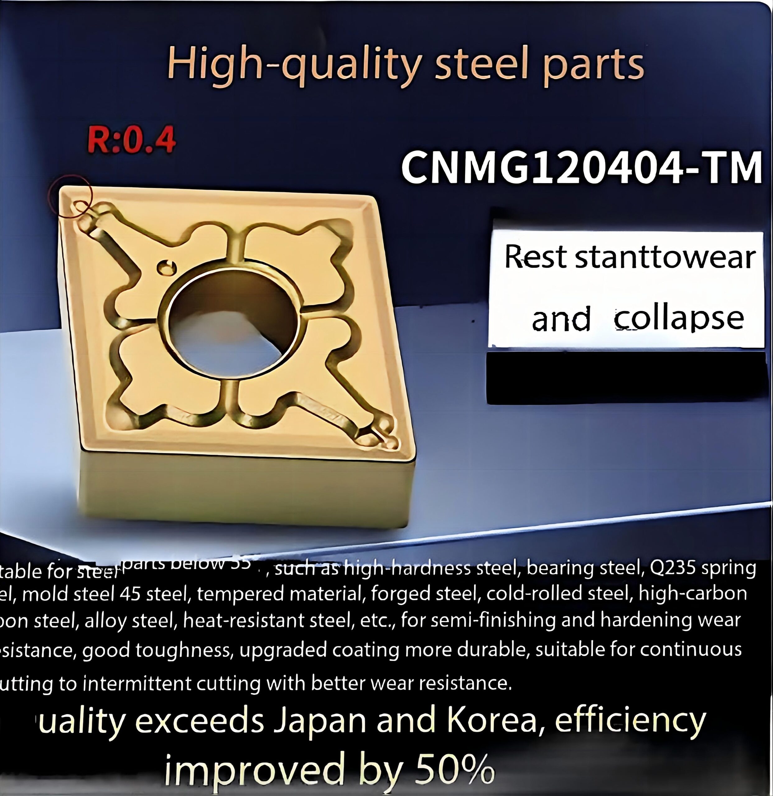 CNMG120404-TM 钢车削刀片