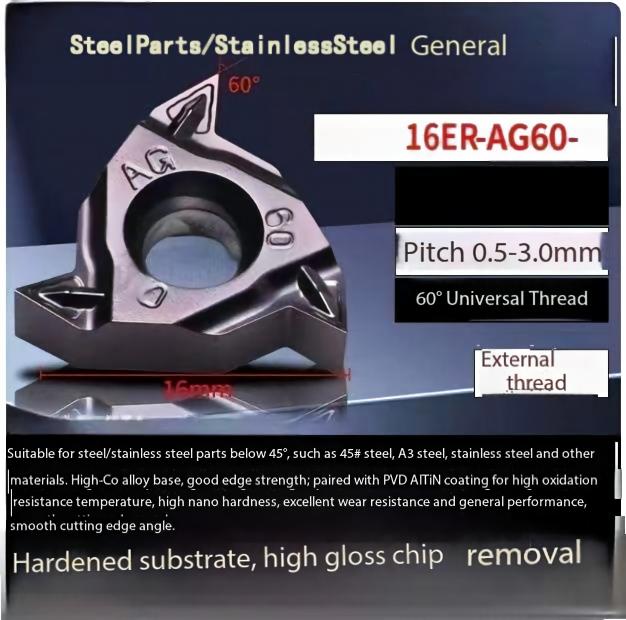 16ER AG60 Stainless Steel Threading in Action